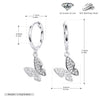 S925 Sterling Silver Butterfly And Bow Earrings For Women Light Luxury Style