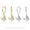 S925 Sterling Silver Butterfly And Bow Earrings For Women Light Luxury Style