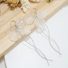 S925 Sterling Silver Butterfly And Bow Tassel Earrings For Women Elegant Light Luxury Floral Shell Drop Earrings