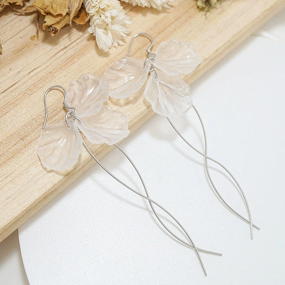 S925 Sterling Silver Butterfly And Bow Tassel Earrings For Women Elegant Light Luxury Floral Shell Drop Earrings