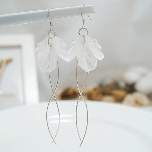 S925 Sterling Silver Butterfly And Bow Tassel Earrings For Women Elegant Light Luxury Floral Shell Drop Earrings