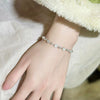 S990 Sterling Silver Butterfly And Peach Blossom Bracelet With Floral Design For Women Light Luxury Exquisite Crafted Jewelry