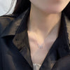 S925 Sterling Silver Butterfly Clavicle Necklace With Geometric Animal Style Pendant Fashion Jewelry
