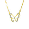 S925 Sterling Silver Butterfly Clavicle Necklace With Geometric Animal Style Pendant Fashion Jewelry