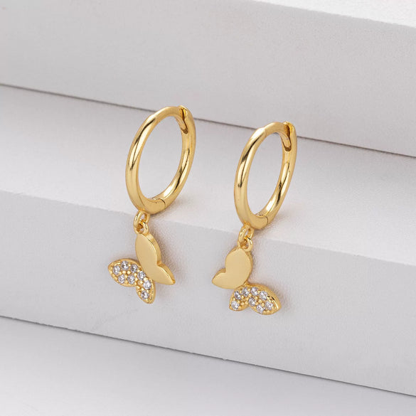 S925 Sterling Silver Butterfly Earring Animal Pattern Elegant And Fashionable For Women