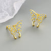 S925 Sterling Silver Butterfly Geometry Earrings With Electroplated Retro Elegant Minimalist Design For Women