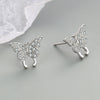 S925 Sterling Silver Butterfly Geometry Earrings With Electroplated Retro Elegant Minimalist Design For Women