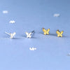S925 Sterling Silver Butterfly Stud Earrings For Women Sweet Minimalist Polished Small Earrings