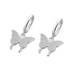 S925 Sterling Silver Butterfly Stud Earrings With Electroplated Geometric Design For Women