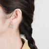 S925 Sterling Silver Butterfly Stud Earrings With Electroplated Geometric Design For Women
