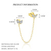 S925 Sterling Silver Butterfly Zircon Fashion Women's Sweet Animal Earrings