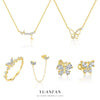 S925 Sterling Silver Butterfly Zircon Fashion Women's Sweet Animal Earrings