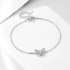 S925 Sterling Silver Butterfly Zircon Women's Light Luxury Elegant Hand Jewelry