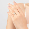 S925 Sterling Silver Camellia Shell Inlay Opening Ring For Women