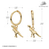 S925 Sterling Silver Cartoon Three Dimensional Dinosaur Earrings Electroplated For Women With Animal Pattern