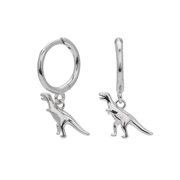 S925 Sterling Silver Cartoon Three Dimensional Dinosaur Earrings Electroplated For Women With Animal Pattern