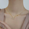 S925 Sterling Silver Chalcedony Pocket Pendant Necklace For Women Retro Geometric Electroplated Clavicle Chain Light Luxury Jewelry