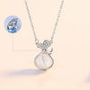 S925 Sterling Silver Chalcedony Pocket Pendant Necklace For Women Retro Geometric Electroplated Clavicle Chain Light Luxury Jewelry