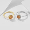 S925 Sterling Silver Champagne Zircon Ring For Women With Geometric Design For Engagement And Wedding