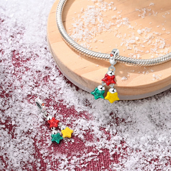 S925 Sterling Silver Christmas Tree Snowman Charm Diy Bracelet Accessories With Dripping Oil Design
