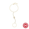 S925 Sterling Silver Clawset Tassel Chain Rectangular Geometric Pattern Electroplated Gold Plated Women's Bracelet Ring Chain
