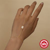 S925 Sterling Silver Clawset Tassel Chain Rectangular Geometric Pattern Electroplated Gold Plated Women's Bracelet Ring Chain