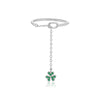 S925 Sterling Silver Clover Pendant Ring With Irregular Stacked Design Adjustable Chain Pull Geometric Style Platinum And 18K Gold Electroplated