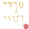 S925 Sterling Silver Cold Style Fourleaf Clover Petal Earrings With Electroplating For Women