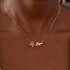 S925 Sterling Silver Colorful Star Necklace Women's Simple Fashion Clavicle Chain With Electroplating