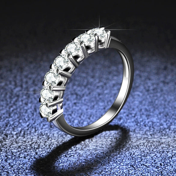 S925 Sterling Silver Constellation Moissanite Ring Light Luxury Hollow Fourclaw Classic Crown For Women