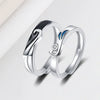 S925 Sterling Silver Couple Rings Minimal Geometric Phoenix Design Adjustable Open Band Electroplated Ring Set For Men And Women