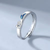 S925 Sterling Silver Couple Rings Minimal Geometric Phoenix Design Adjustable Open Band Electroplated Ring Set For Men And Women