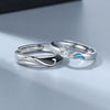 S925 Sterling Silver Couple Rings Minimal Geometric Phoenix Design Adjustable Open Band Electroplated Ring Set For Men And Women