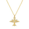 S925 Sterling Silver Creative Aircraft Necklace Jewelry