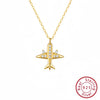 S925 Sterling Silver Creative Aircraft Necklace Jewelry