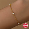 S925 Sterling Silver Creative Petal Diamondencrusted Geometric Niche Highend Electroplated Bracelet For Women