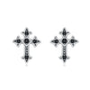 S925 Sterling Silver Cross And Heart Shape Electroplated Women's Earrings