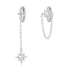 S925 Sterling Silver Cross And Heart Shape Electroplated Women's Earrings