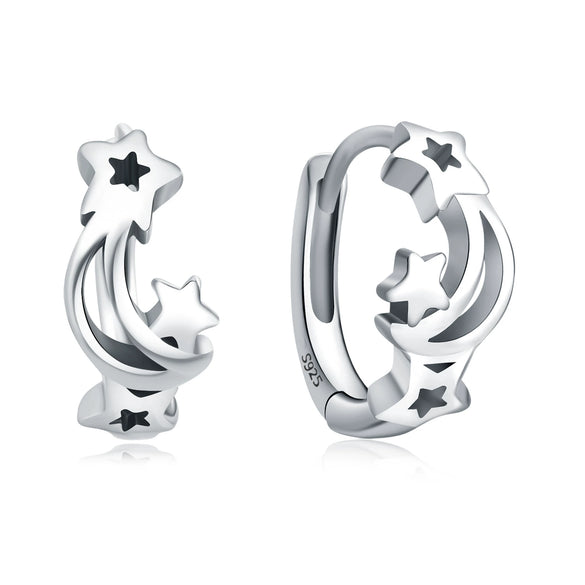 S925 Sterling Silver Cross And Heart Shape Electroplated Women's Earrings