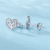 S925 Sterling Silver Cross And Heart Shape Electroplated Women's Earrings