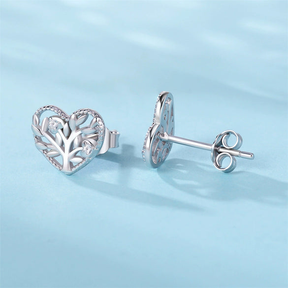 S925 Sterling Silver Cross And Heart Shape Electroplated Women's Earrings