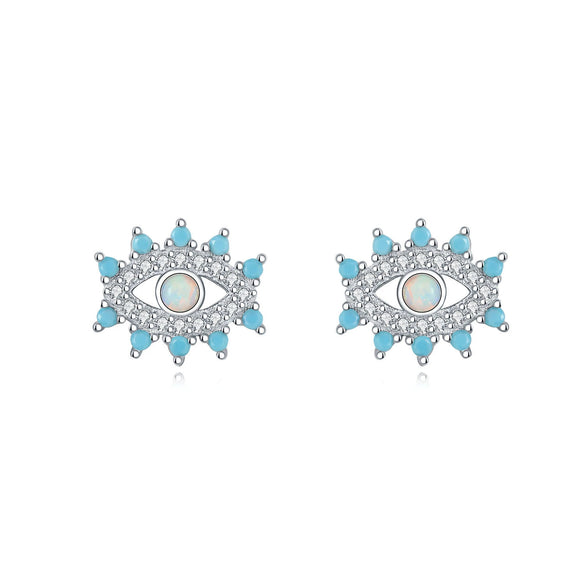S925 Sterling Silver Cross And Heart Shape Electroplated Women's Earrings