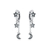 S925 Sterling Silver Cross And Heart Shape Electroplated Women's Earrings
