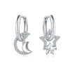 S925 Sterling Silver Cross And Heart Shape Electroplated Women's Earrings