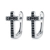 S925 Sterling Silver Cross And Heart Shape Electroplated Women's Earrings