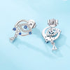 S925 Sterling Silver Cross And Heart Shape Electroplated Women's Earrings