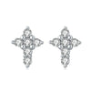S925 Sterling Silver Cross And Heart Shape Electroplated Women's Earrings