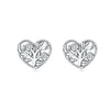 S925 Sterling Silver Cross And Heart Shape Electroplated Women's Earrings
