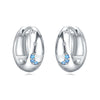 S925 Sterling Silver Cross And Heart Shape Electroplated Women's Earrings