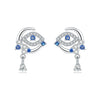 S925 Sterling Silver Cross And Heart Shape Electroplated Women's Earrings
